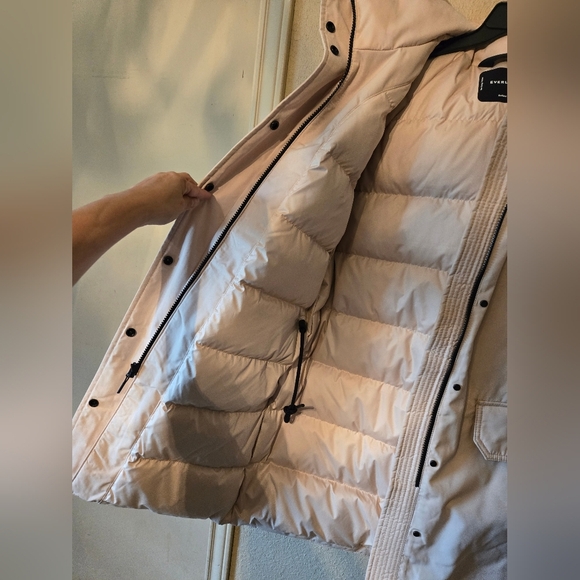 EVERLANE ReNew Military Parka Coat Cashew Beige Drawstring Hood small - Picture 10 of 16